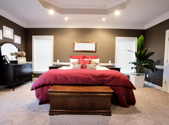 Luxurious bedroom with flooring